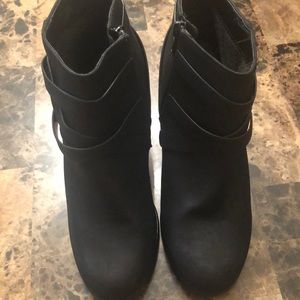 Black bootie strap boots